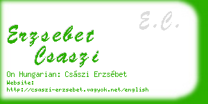 erzsebet csaszi business card