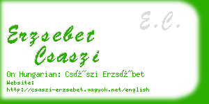 erzsebet csaszi business card